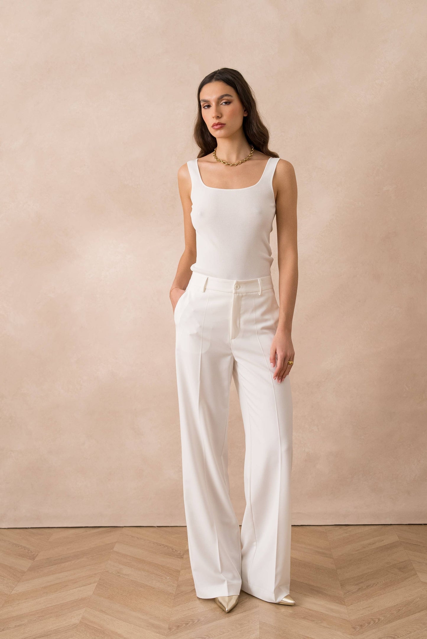 PANTALONI TAILLEUR A GAMBA LARGA