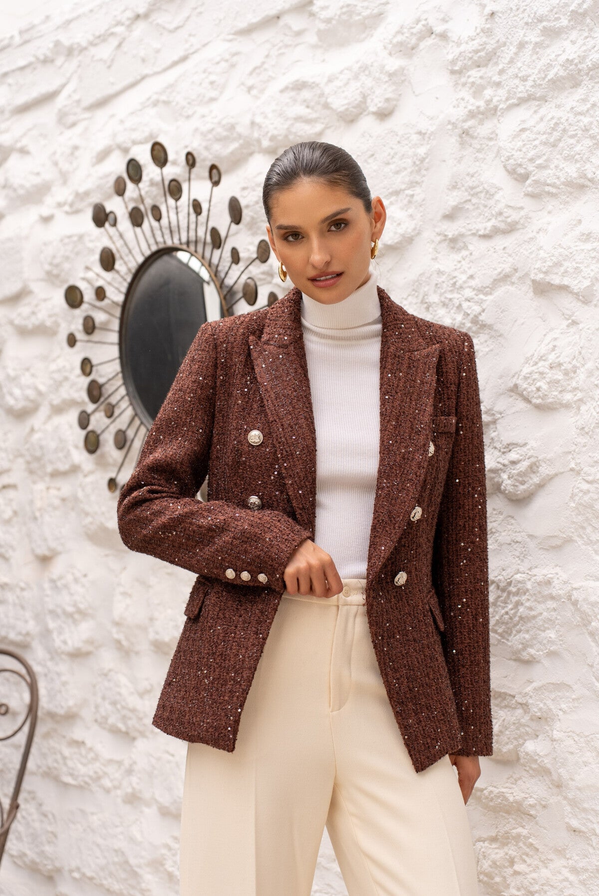 BLAZER SARTORIALE IN TWEED SCINTILLANTE