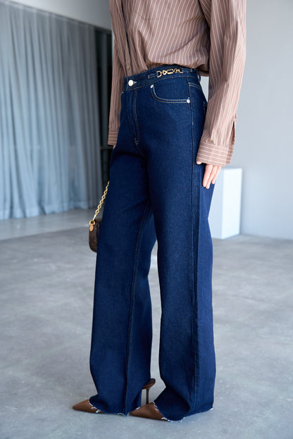 JEANS PALAZZO BLU SCURO