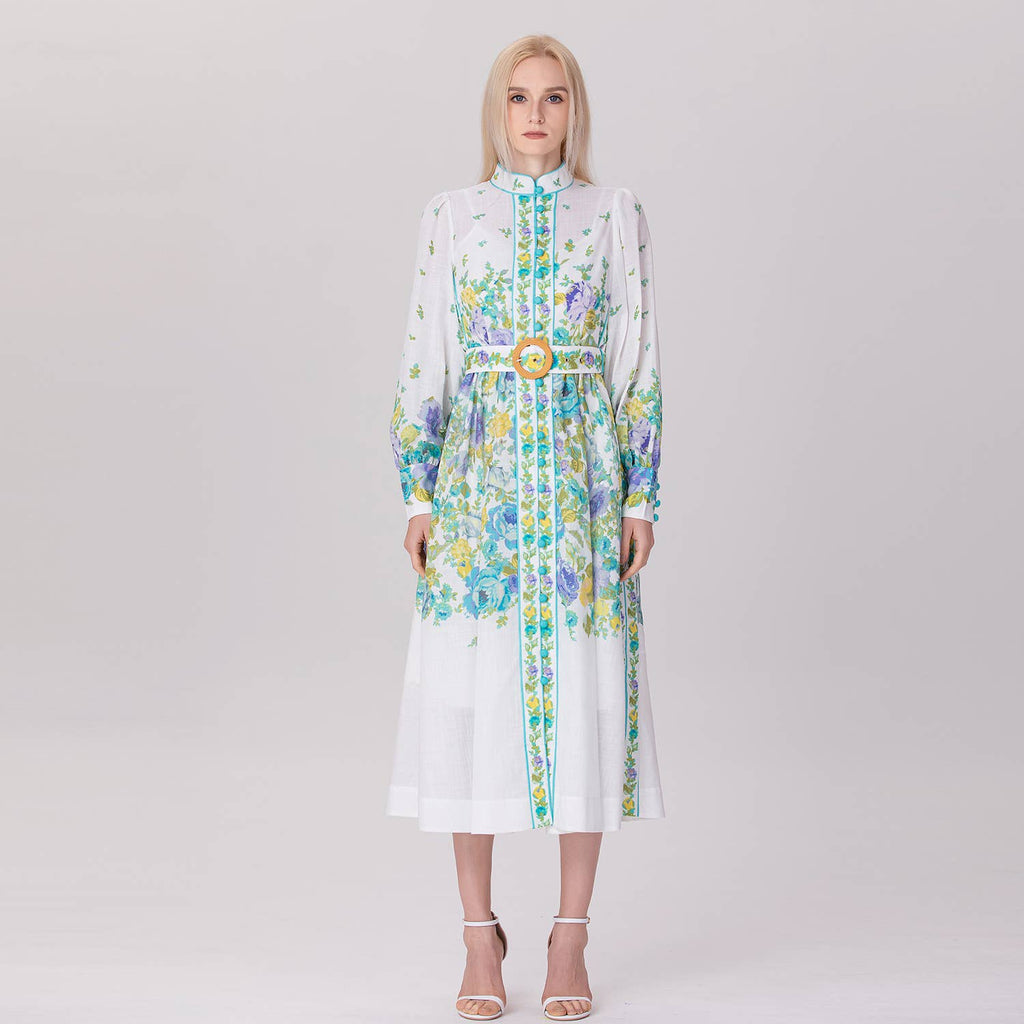 ABITO MIDI CON STAMPA FLOREALE