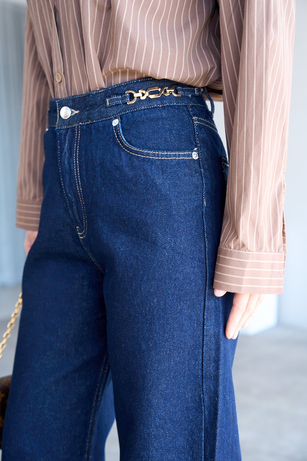 JEANS PALAZZO BLU SCURO