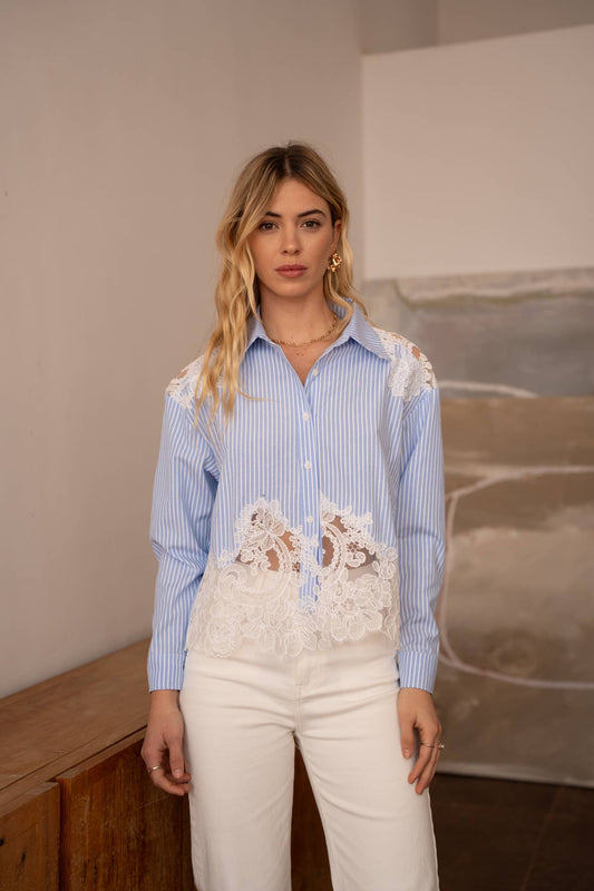 CAMICIA IN COTONE RICAMATO