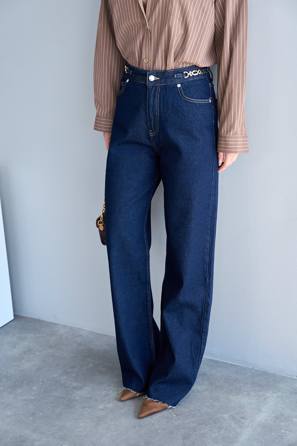 JEANS PALAZZO BLU SCURO