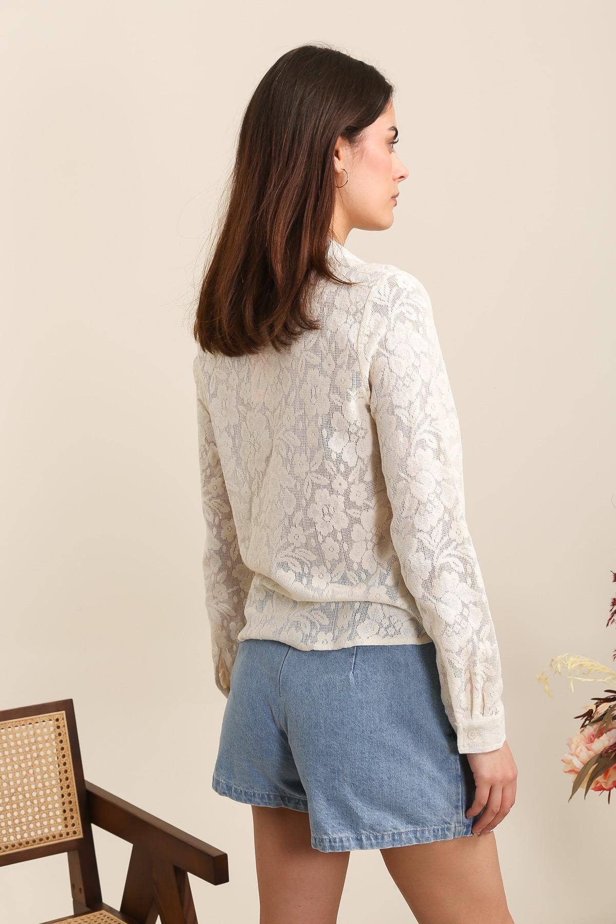 CAMICIA IN PIZZO BIANCA