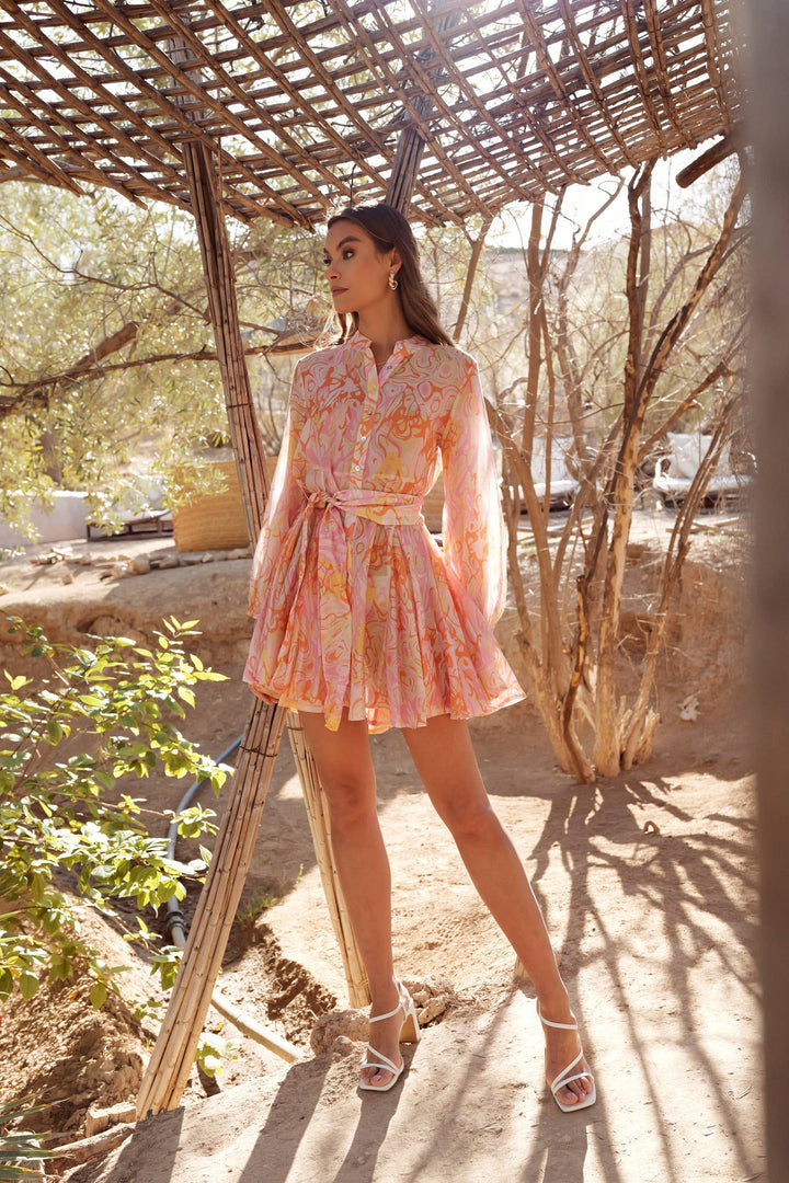 ABITO SVASATO SONIA STAMPATO IN TENCEL SETA