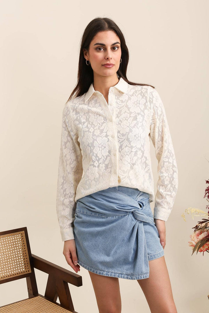 CAMICIA IN PIZZO BIANCA
