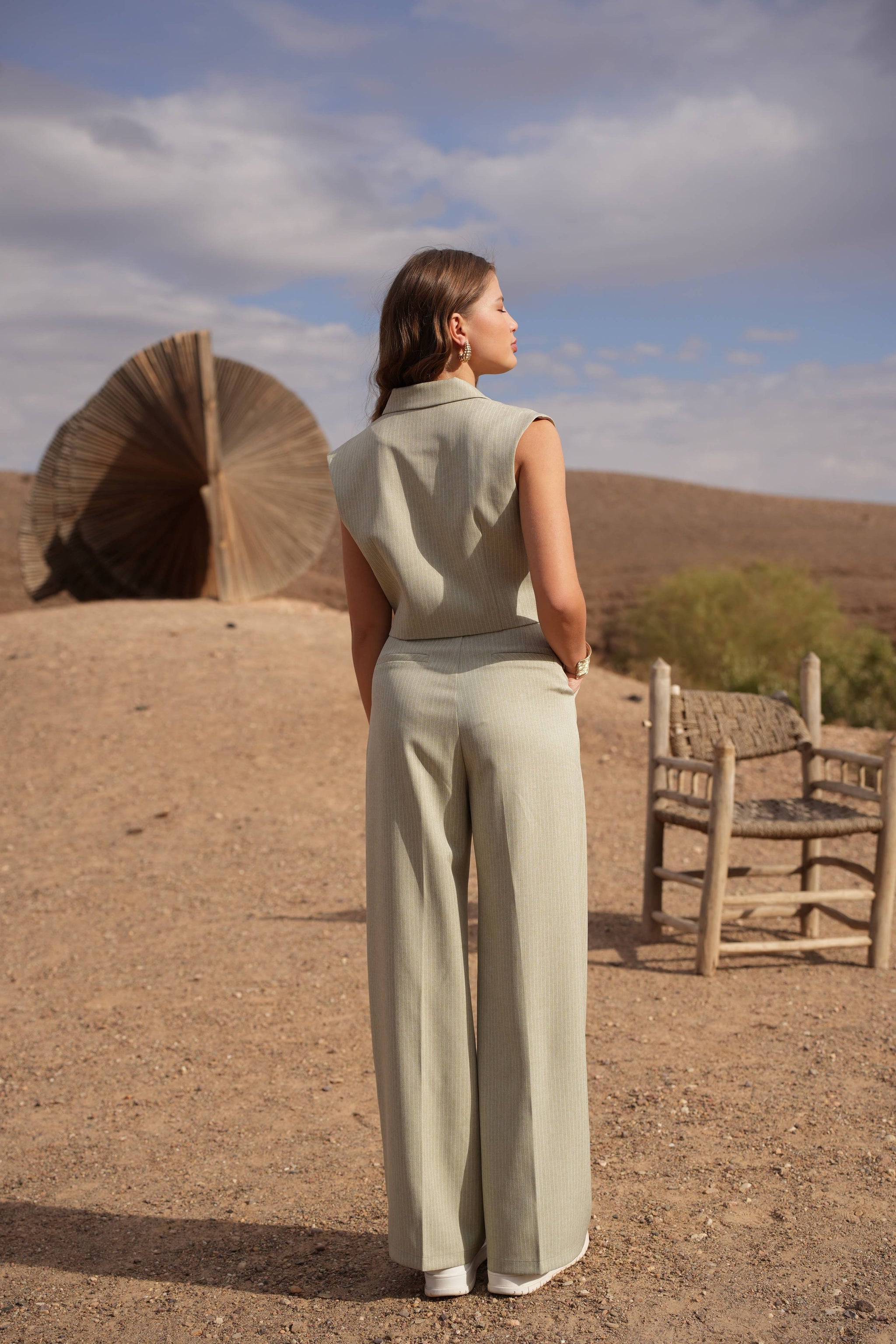 BLAZER SARTORIALE A RIGHE SENZA MANICHE