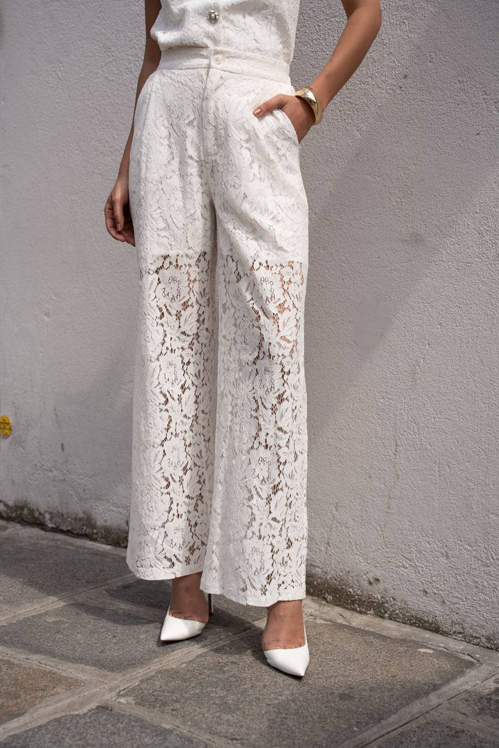 PANTALONI SARTORIALI IN PIZZO
