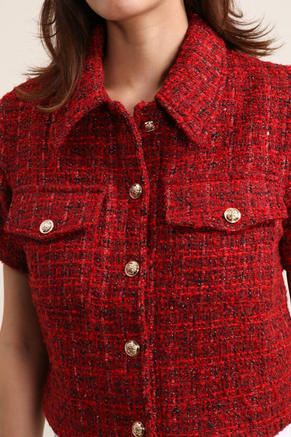 GIACCA IN TWEED CON MANICA CORTA
