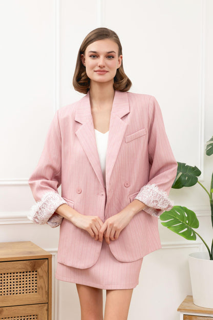 GIACCA OVERSIZE CON DETTAGLIO IN PIZZO