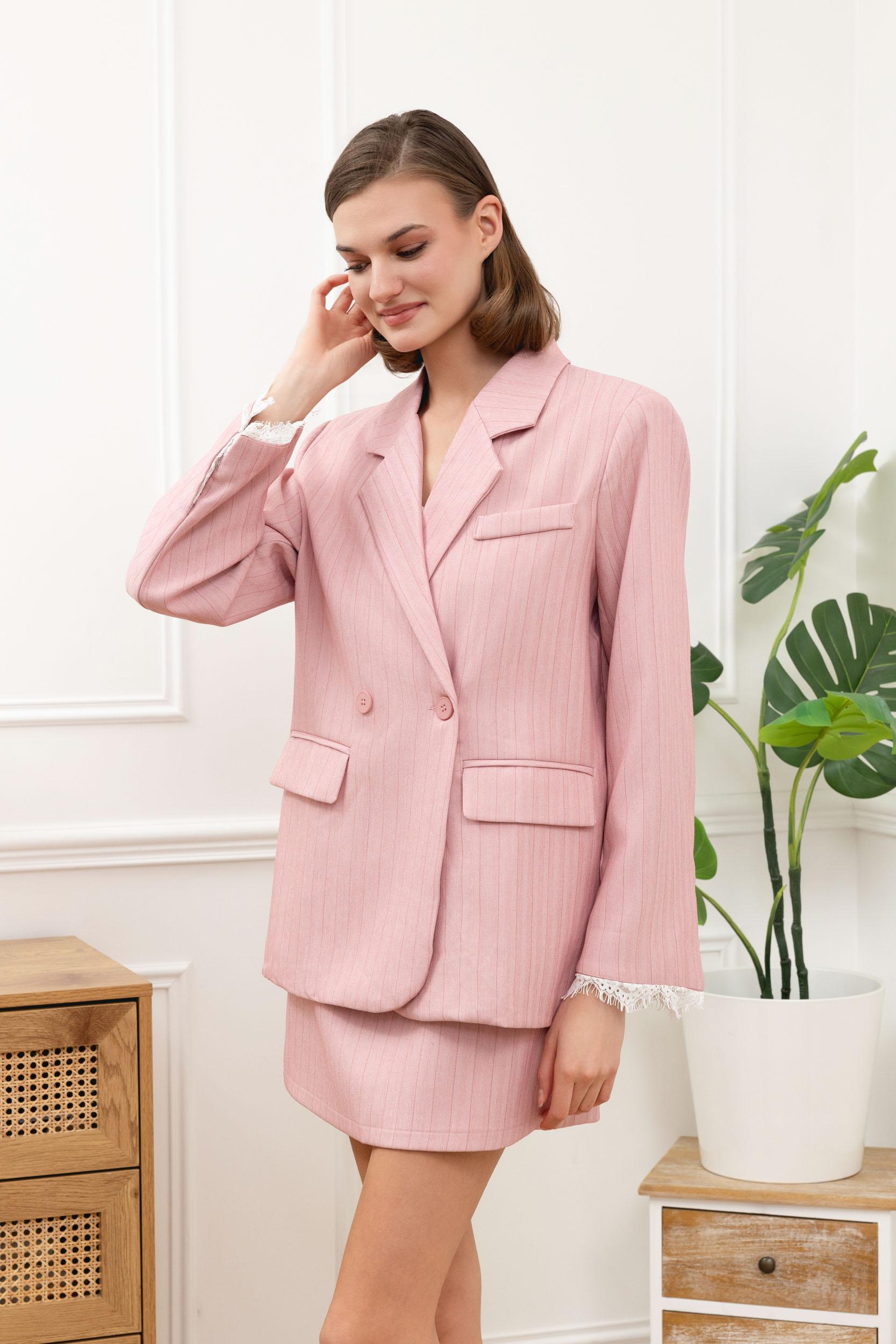 BLAZER SARTORIALE OVERSIZE CON DETTAGLIO IN PIZZO