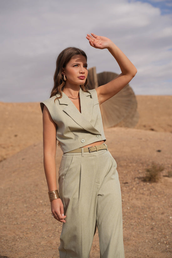 BLAZER SARTORIALE A RIGHE SENZA MANICHE