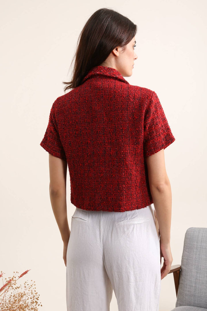 GIACCA IN TWEED CON MANICA CORTA