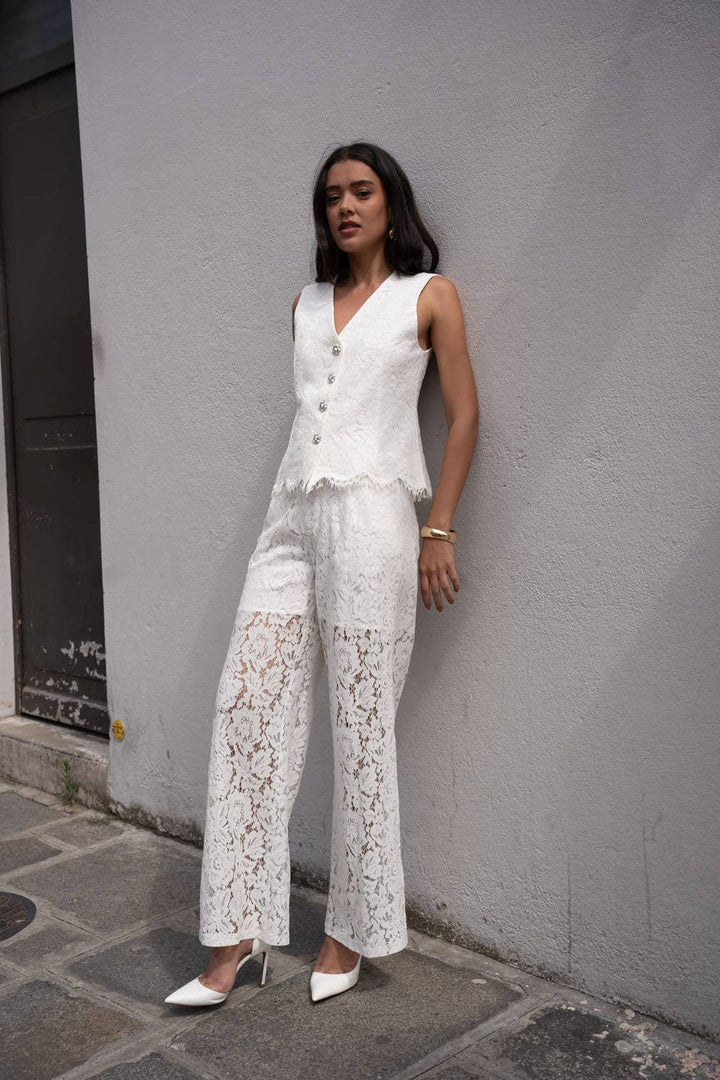 PANTALONI SARTORIALI IN PIZZO