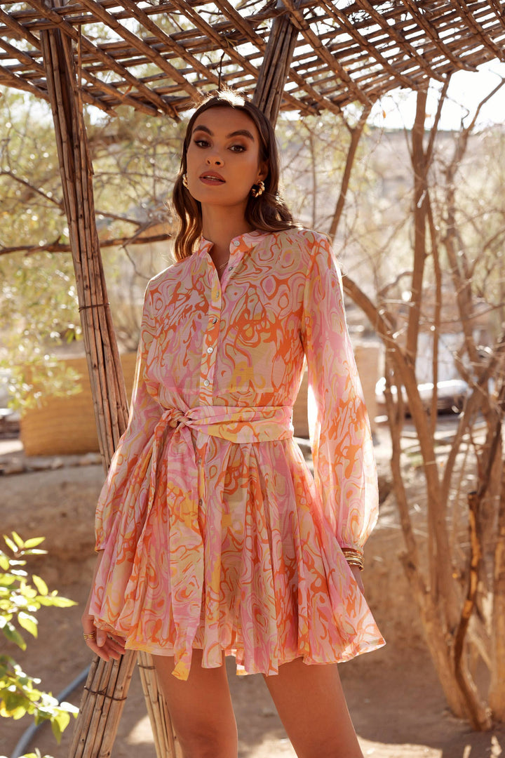 ABITO SVASATO SONIA STAMPATO IN TENCEL SETA