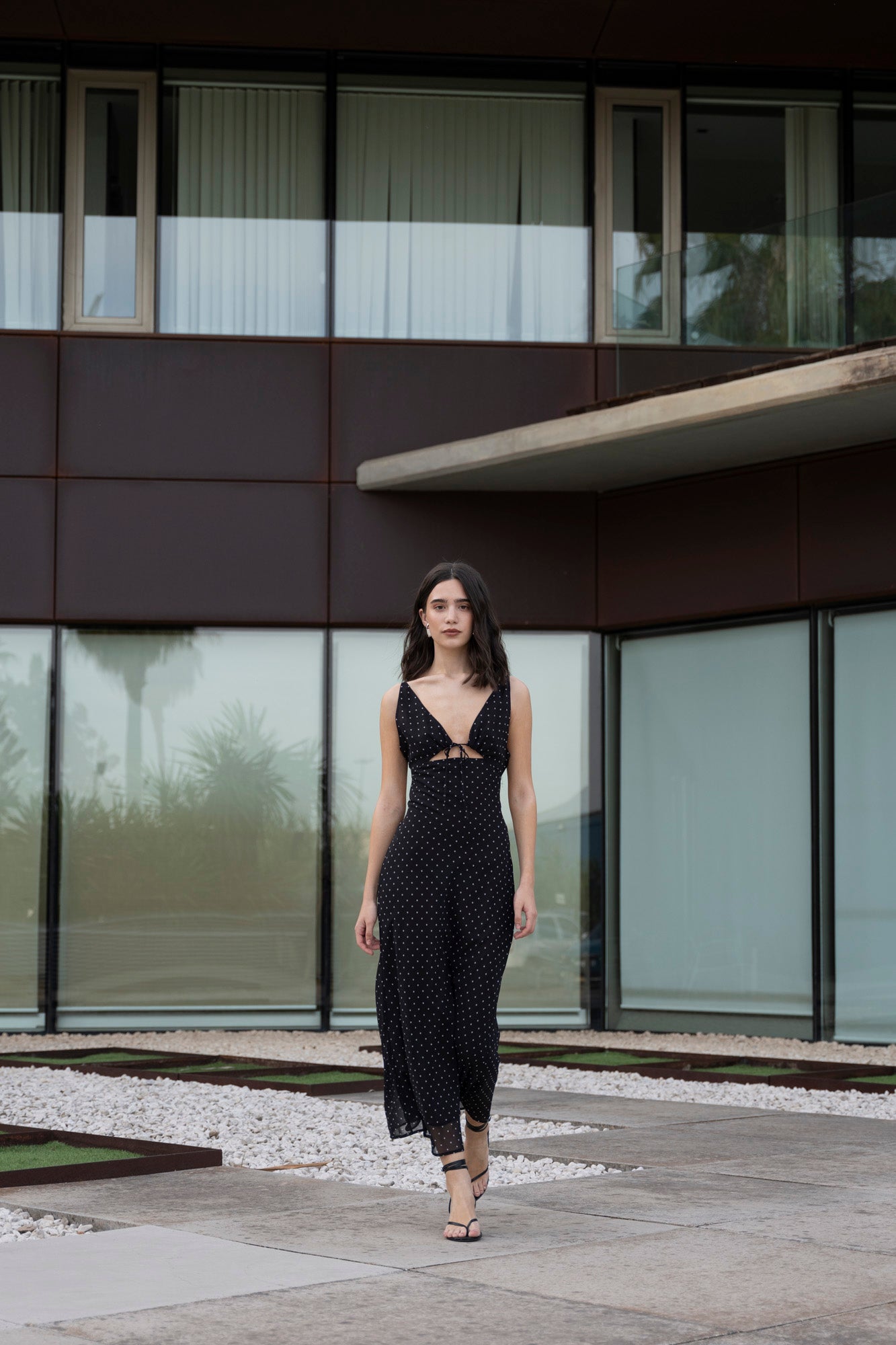VESTITO MIDI A POIS