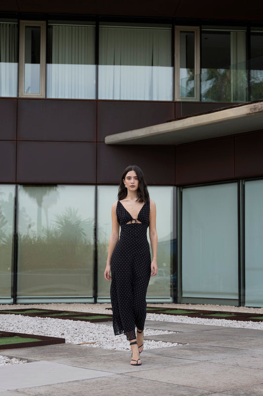 VESTITO MIDI A POIS