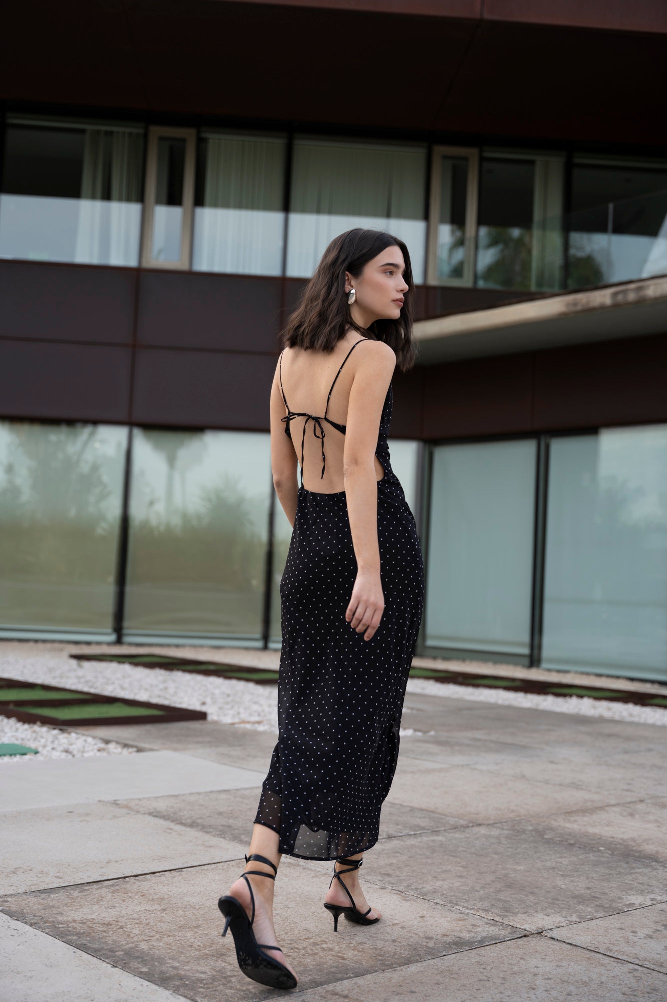 VESTITO MIDI A POIS