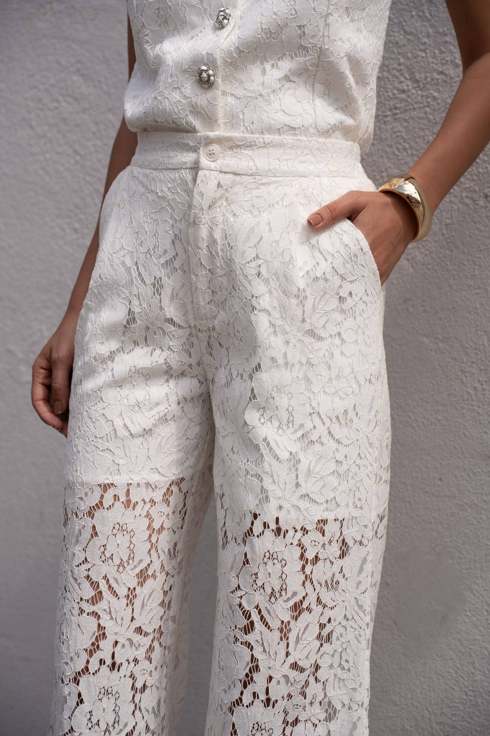 PANTALONI SARTORIALI IN PIZZO