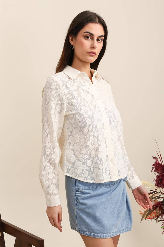 CAMICIA IN PIZZO BIANCA