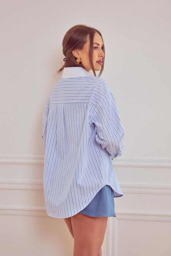 CAMICIA A RIGHE CON STRASS